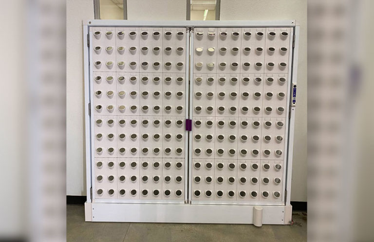 Single-Sided Double Door Harvest Wall with 192 Ports