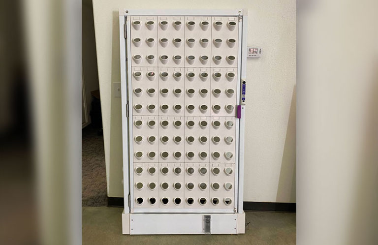 Single-Sided Single Door Harvest Wall with 96 Ports